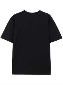 Camiseta de manga corta de estilo vintage y corte holgado, adornada con un llamativo estampado de pájaros y zorros – una camiseta de verano a la moda con cuello redondo, lavable a máquina y una excelente opción para el uso diario informal. |   Camiseta divertida |   Tela de algodón - Negro - Ver 6