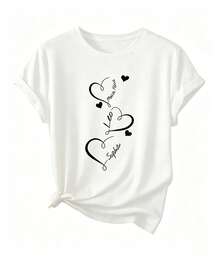 Single Garment Set, Not A 3-Piece Set. 1 Piece/Set Of Short-Sleeved T-Shirts Suitable For Streetwear. Oversized Crew Neck Top For Daily Outings, Camping, Concerts, Hip-Hop, Rock, And Rap Events. Short-Sleeved Crew Neck T-Shirt With California Los Angeles Brooklyn New York Print For Women. - 白色 - 查看 2