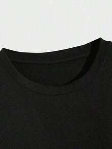 1 pieza Camiseta de algodón pesado para mujeres, 100% algodón, "Bubu está tirando chanclas a Dudu ya que él burla de Bubu", camiseta de Navidad para mujeres (1 pieza) 180g 100% algodón, todos los patrones están impresos. Unisexo. - Negro - Ver 6