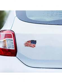 2pcs/Set Distressed American Flag Stickers - Personalized Decals Suitable For Cars, Furniture, Glass Surfaces, Rearview Mirrors And Motorcycles, Suitable For Independence Day Display And Patriotic Car Decor - View 4