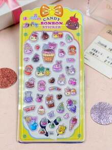 1pc 3D/DIY Sticker, Candy Drip Sticker, Sticker Book, 3D Reusable Decorative Sticker, Interactive Sticker Suitable For Kids, Daily Decoration Sticker, Party Decoration Sticker, Kids Sticker Game, Office And School Decoration Sticker, Birthday And Christmas Gift - Multicolor - View 2