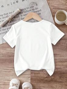Disney Princess Birthday Squad T-Shirt For Toddler Girls 6M-3T, Cinderella Ariel Belle Rapunzel All Princesses Castle Print Short Sleeve Tee For Birthday Party, Express Delivery - 白色 - 查看 3