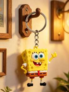SpongeBob SquarePants Llavero SquarePants, Anillo de Llaves con Personaje de Dibujos Animados Lindo, Colgante de Almacenamiento de Llaves, Adecuado para Llaves, Bolsos y Mochilas, Puede Usarse como Mercancía de Fans, Regalo de Fiesta y para Uso Diario. - Bob Esponja Pantalones Cuadrados 2 - Ver 6