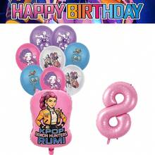 Globos decorativos con números para fiesta de cumpleaños de niña, fiesta de bautizo de bebé, suministros, regalos y juguetes - Juego de globos - Ver 14