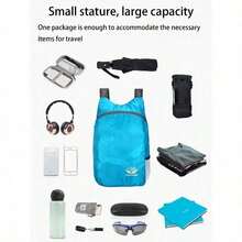 1pc Foldable Backpack - 20L Outdoor Sports Bag - Water-Resistant, And Comfortable Folding Bag Ultra-Light Portable Storage Bag Camping Essentials Camping Equipment Hiking Accessories Festival Beach Weekend Bag Beach Bag Laptop Bag Holiday, Beach Bags, Beach Bag - Multicolor - View 8