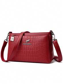 Nova Bolsa de Ombro de Couro PU Macio de Luxo Design para Mulheres 2026 Marca Bolsas e Bolsas Femininas de Alta Qualidade para Senhoras - Vermelho - Visão 6