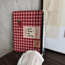 1 件装红色格子草莓印花双面保护平板电脑套，带笔槽，兼容 iPad 10.9/10.2/Air 第五代/Pro 11/10代/9.7/Air 2/（第七代）/（第八代）/Air 4/5/Pro 11 - 彩色 - 查看 9