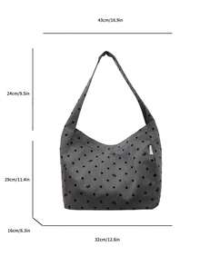 Nueva bolsa de tela minimalista para el hombro para mujeres - Gris - Ver 2