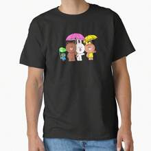 Line Friends: Temporada de los Monzones akeela-hweiss. ,Soft 115% Cotton Short Sleeve Tee, Loose Casual Fit For Women Teen Girls, Skin Friendly Breathable Fabric For Daily Street School Dating Holiday Vacation Outdoor Party All Season Casual Weartops elegantes playeras de niña tropicoqueta karol playeras de mujer tops de mujer tops de mujer ropa de niñas de 24 años ropa deportiva de mujer - Negro - Ver 1