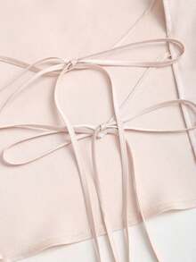 de unicolor con cuello halter, versátil para uso diario - Albaricoque - Ver 4