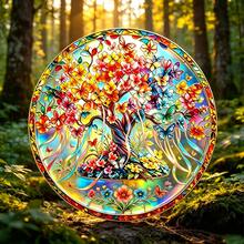 1pc Acrylic Tree Of Life Butterfly Hanging Ornament, Dreamy Forest Style, Tree Of Life + Floral Butterfly Print, Suitable For Window / Yard Hanging Decoration / Nature Theme Home Decor / Gift For Gardening Enthusiasts - A - View 5