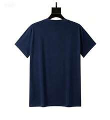 Almacén local, una camiseta de manga corta para mujer con estilo retro americano, de corte holgado y diseño estampado (los pantalones son solo para sugerencias de estilo). Esta pieza sencilla y elegante presenta un patrón de letras impresas con temática tropical, lo que la convierte en un elemento imprescindible para crear un look relajado de vacaciones, perfecto para ocasiones como el Día del Trabajo y el Día de la Independencia de México. - Azul Marino - Ver 2