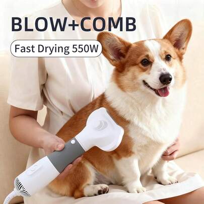 3-In-1 Professional Pet Grooming Dryer, High-Power Dematting Brush, Pet Blow Dryer, And Pet Grooming Brush. This Is A Compact Pet Dryer With Warm Airflow To Dry And Reduce Shedding And Matting. It Also Includes A Cat Deshedding Comb And Dog Grooming Brush, Suitable For Styling Cat And Dog Fur.