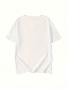 Camiseta corta de manga corta con estampado de dibujos animados para mujer, ideal para el verano, moda Y2K, versátil y holgada con cuello redondo.Pure-Cotton - Blanco - Ver 3