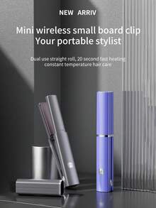 2600mAh 無線直髮夾兼捲髮器，適合細軟髮，迷你 USB 充電式平板夾，3 段溫度設定，鈦金屬面板，50 分鐘續航，旅行尺寸，打造順直髮或柔波浪 - 彩色 - 查看 9