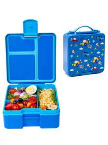 1 pieza Caja bento cuadrada de plástico con múltiples compartimentos, caja de almuerzo portátil, apta para microondas, reutilizable y fácil de limpiar, adecuada para frutas, verduras, preparación de comidas, viajes, campamentos, picnics, oficina, escuela - Multicolor - Ver 16