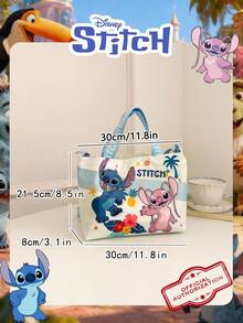 Disney 1 chiếc túi tote họa tiết nhiệt đới Stitch và Angel chính hãng, túi đựng kẹo Stitch tinh nghịch, túi đựng cơm trưa, túi đựng đồ ăn nhẹ, túi xách hoạt hình rộng rãi, túi hàng ngày nhẹ nhàng, phù hợp cho sử dụng hàng ngày, đi mua sắm và phối với trang phục dễ thương, tuyệt vời để đựng đồ ăn nhẹ, chìa khóa và mỹ phẩm. - Nhiều màu - Xem 3