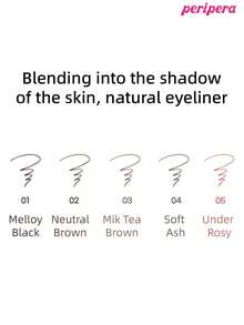 Peripera K-Beauty 速效眼线笔，胶状/凝胶状眼线笔，2mm 细笔尖，眼线笔，显色度高，色彩饱满浓郁，顺滑易涂，不易断，持久不脱妆，哑光妆效，防水防汗，日常韩式妆容 - #01 Melloy Black - 查看 7