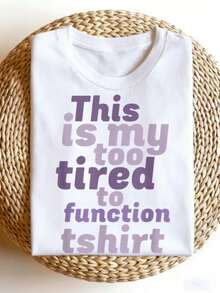 Camiseta linda y divertida con la frase "Estoy demasiado cansado para funcionar correctamente". Talla grande. - Blanco - Ver 6