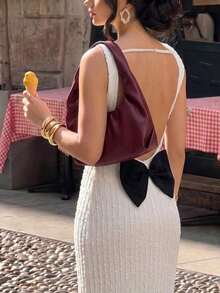 Women Midi Dresses - Apricot - View 3