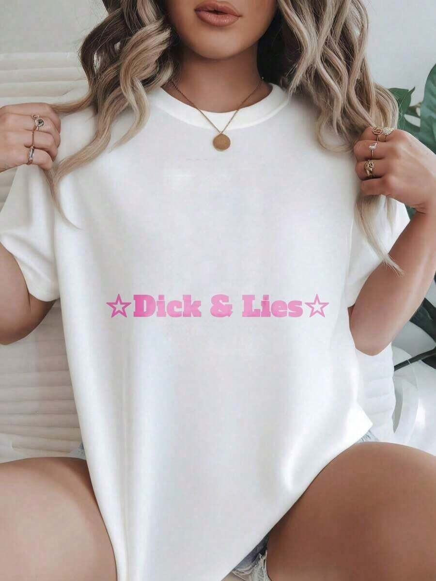 Camiseta Casual de Manga Corta para Mujer - Camiseta de Verano con Cuello Redondo Star And Lies Star, Lavable a Máquina, Camisetas para Damas, Ropa Casual, Estilo Moderno, Ajuste Cómodo
Negro - Blanco - Ver 1