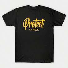 Diseño Sencillo y Versátil. Camiseta "Protect Ya Neck" de algodón 100% de peso pesado. Estampado de mariposas. Tallas unisex. Camiseta inspiradora de cuello redondo. Lindo y hermoso top de verano inspirado en la estética Y2K, perfecto para actividades al aire libre, en casa, en el trabajo o para vestir en la calle. Camiseta casual, holgada para uso diario. Camiseta de algodón. - Negro - Ver 7