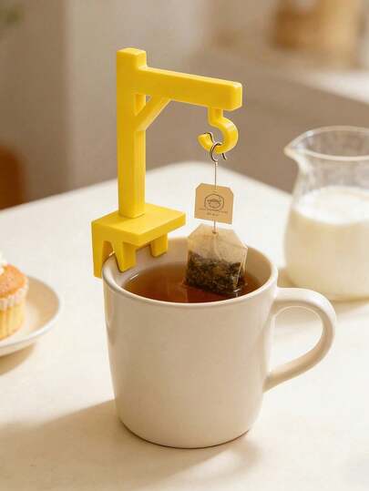 Creative Mini Crane-Shaped Tea Bag Holder Reusable Cup Edge Anti-Drop Tea Bag Hook Home Office Tea Bag Fixing Clip, Suitable For (3-5Mm Thick Cups) Easy Hanging Tea Bags, Even Steeping, Practical Gadget, Tea Friend Home Office Gift