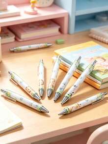 6 pezzi Penne a retrattili con motivi di animali della giungla, inchiostro nero, articoli di cartoleria, decorazioni per festa di nascità, gadget per feste a tema animali della giungla, forniture per feste di rivelazione del sesso, forniture per scuola e ufficio, decorazioni per il ritorno a scuola, materiale di cancelleria, omaggi per feste - animali della giungla - Visualizzare 8