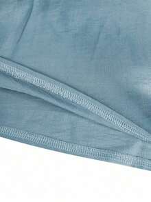 Cardigan casual con cuello polo ligero, blusa elegante de unicolor versátil adecuada para la playa, el diario, el trabajo, las compras, de tela suave, pantalones sueltos con cintura elástica, conjunto de 2 piezas, primavera/verano/otoño - Celeste - Ver 6