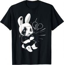 Camiseta unisex, SadRotoCorazónPunkGóticoGrungeAnimeConejoConejoT-Shirt,ropademujerblusasparadamacasualescamisasdemujerblusablusasparamujercamisas, GráficasimpresoAmigable con la piel, estilo de los 90Retro, Ropa Urbana, De ModacasualCamisetas, GráficasimpresoAmigable con la piel, estilo de los 90Retro, Ropa Urbana, De Modacasualcamisetas - Negro - Ver 1