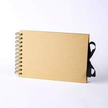 Album ảnh lưu niệm bằng giấy Kraft đen, có dây buộc ruy băng, 30 tờ, gáy xoắn, sổ lưu niệm đám cưới, album ảnh kỷ niệm tự làm, nhật ký du lịch, quà tặng kỷ niệm và Giáng sinh hoàn hảo, vật dụng làm album ảnh, quà tặng tùy chỉnh. - B - Xem 4