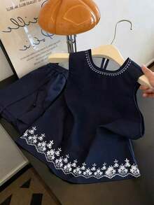Camisa casual sin mangas de cuello redondo estilo vintage para mujer, estilo de vacaciones de verano - Multicolor - Ver 1