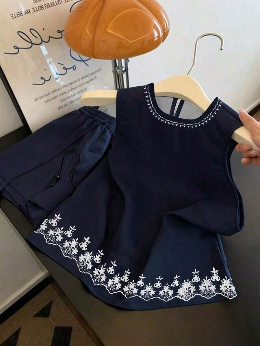 Camisa casual sin mangas de cuello redondo estilo vintage para mujer, estilo de vacaciones de verano - Multicolor - Ver 1