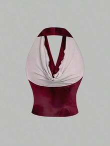 Camiseta de tirantes casual y minimalista con estampado de lunares negros para mujer - Multicolor - Ver 3