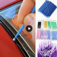 Bộ 500 cọ siêu nhỏ dùng một lần, lông mềm, đầu cọ mảnh, thích hợp cho sơn móng tay, xử lý bề mặt nhỏ, chăm sóc xe hơi và làm mô hình (Hồng/Tím) - A - Xem 9