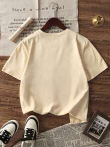 1 Girls' Short Sleeve Crew Neck T-Shirt With Ramen Print, Summer Clothes For Young Students And Teens - The Ramen Print T-Shirt Brings Joy And Happiness To Every Child! RAMEN CLUB - 白色 - 查看 4
