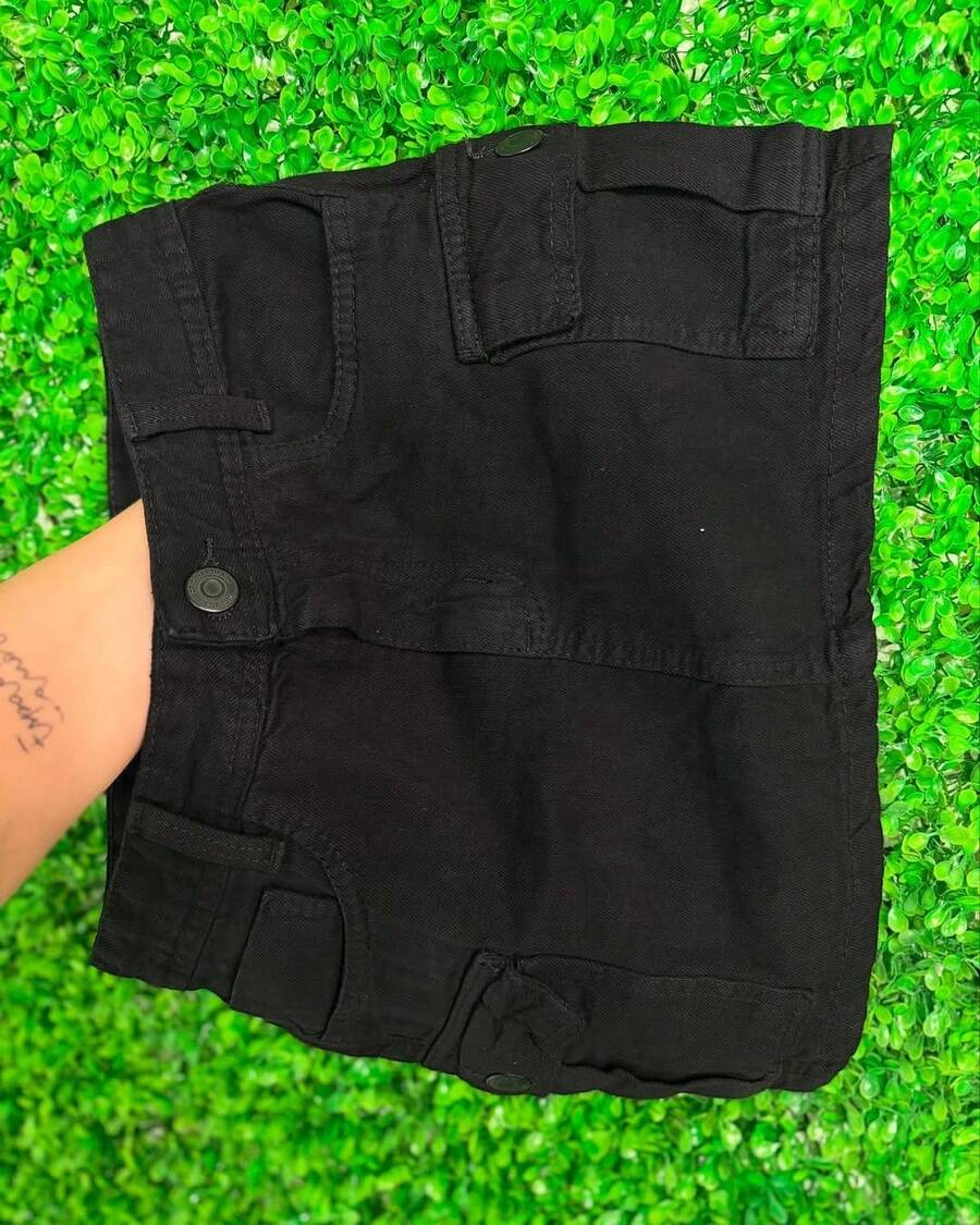 Shin Skirt, Women's Cargo Skirt With Pocket (Sizes 34 To 54), Plus Size. - ĐEN.. - Xem 1