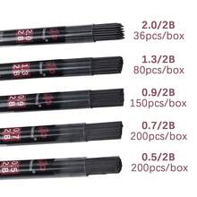 0.5/0.7/0.9/1.3/2.0mm 2B Lead Pencil Refills, High Capacity, Erasable, Smooth Writing And Drawing, Precision Writing Tool, School Supplies - Multiple Styles - View 5