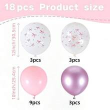 38 piezas de globos de 12 pulgadas con estampado de lazos en rosa y blanco transparente, decoraciones de globos lindos para fiesta de bautizo de bebé, fiesta de princesa, cumpleaños de niña, despedida de soltera, fiesta con tema de lazos, revelación de género, ducha nupcial, boda, Día de San Valentín, Día de la Madre, aniversario - lazo rosa - Ver 11