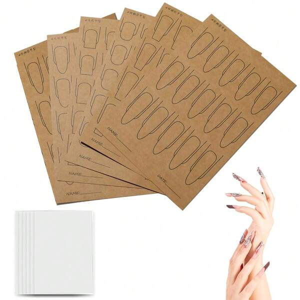 Ouliget Nail Art Practice Paper Cardboard,Blank Nail Art Training Cards With Reusable Clear PVC Board,Nail Drawing Board For Home DIY Beginner Manicure Nail Swatches,12 Pieces
