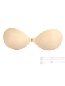 1 pieza Sujetador adhesivo sin espalda para mujer, cinta levantadora de busto de silicona invisible con tirante desmontable y extensor, adecuado para vestidos sin espalda, vestidos de novia, trajes de baño, cosplay y actuaciones - Multicolor - Ver 7