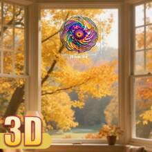 1pc 3D Colorful Layered Leaf Decor, 10in*10in With Rotating Hook, 360° DIY Creative Spinning Art Piece (Pendant Not Included), Random Style Sent As Gift - A - View 9