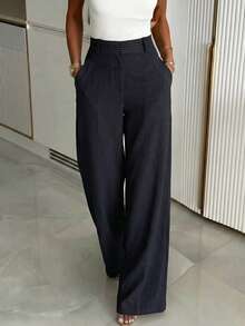 Pantalones sueltos y casuales para mujer, versátiles para el verano - Negro - Ver 4