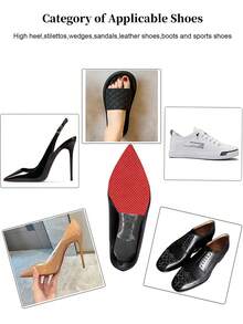 2 miếng lót đế giày silicon chống trượt unisex, miếng lót chống mài mòn cho giày nữ, giày cao gót và sandal thanh lịch. - Đỏ - Xem 5