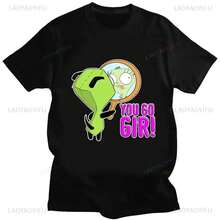 i1nvader zim Girl Graphic M1en WoM1en Image Cute Cartoon TShirt M1en WoM1en R T1EEs Fashion HI1PSter Popular Streetwear Cotton Tops 220G puro algodón manga corta para hombres y mujeres, tejido grueso, resistente a las arrugas y no se deforma fácilmente. Estilo simple y versátil, ligero y transpirable, perfecto para ir al trabajo, viajar, acampar, ir de compras y el tiempo libre diario. - Negro - Ver 1