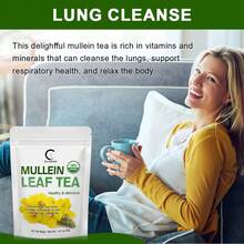 LUKAREE Mullein Tea For Lung Support & Healthy Breathing, Delightful Mild Flavor & Refreshing Aftertaste, 28 Tea Bags Rich In Antioxidants For Natural Mucus Detox & Relaxation. - 1 Pack (28 Bags) - View 4
