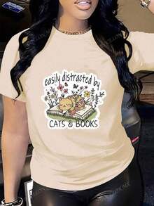 disfraz halloween hombreCamisetas De Mujer Casual Manga  con estampado de  Gatito y letra impresosplayera de hombretwilight Y2k Camiseta Camisa De - Negro - Ver 1