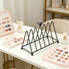 1pc Metal Nail Polish Storage Rack, Multi-Compartment Nail Art Stamping Plate Storage Box, Nail Art Album Work Box, Nail Salon Polish Color Card Display Holder - Multicolor - View 13