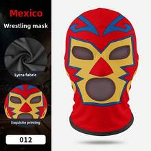 Wrestling Mask For Party Role Play, Funny Hero Printed Milk Silk Fighting Mask - Multicolor - View 15