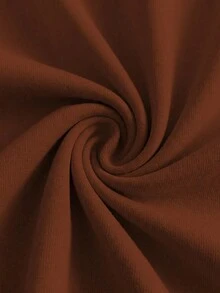 Camiseta ajustada de mujer de manga corta con cuello redondo y decoración de botones en color albaricoque sólido, adecuada para uso diario, casual y versátil, para verano - Marrón - Ver 3